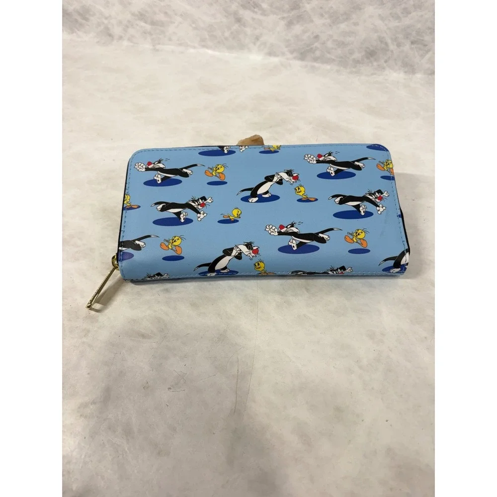 Loungefly Looney Tunes Sylvester‎ Tweety Bird Zip Around Wallet Blue 80th Anniv
